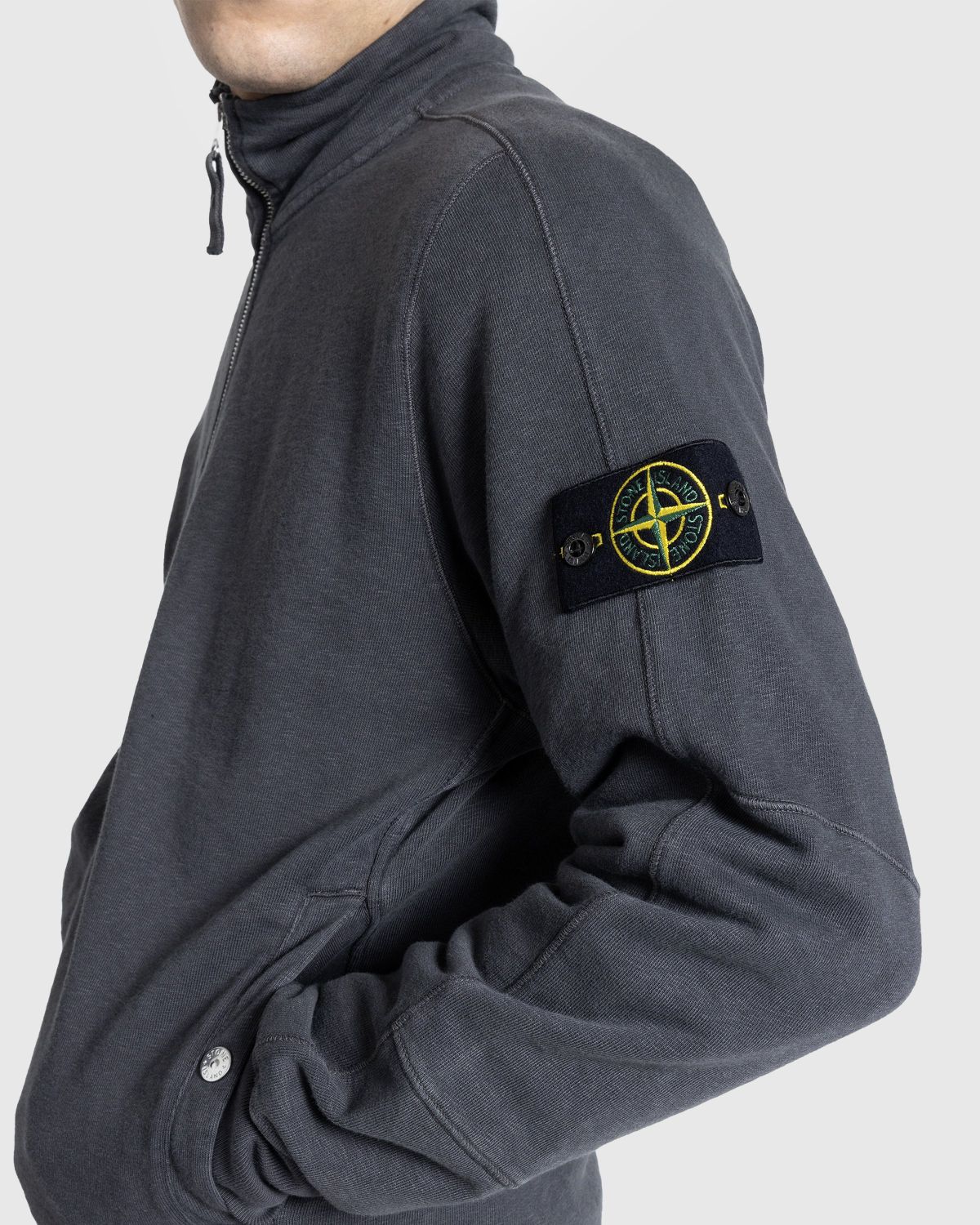 Stone Island – Full-Zip Sweatshirt Charcoal | Highsnobiety Shop